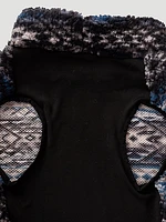 Printed Sherpa Dog Sweater:Blue Multi:S