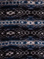 Printed Sherpa Dog Sweater:Blue Multi:M