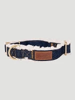 Denim Sherpa Dog Collar in Dark Blue