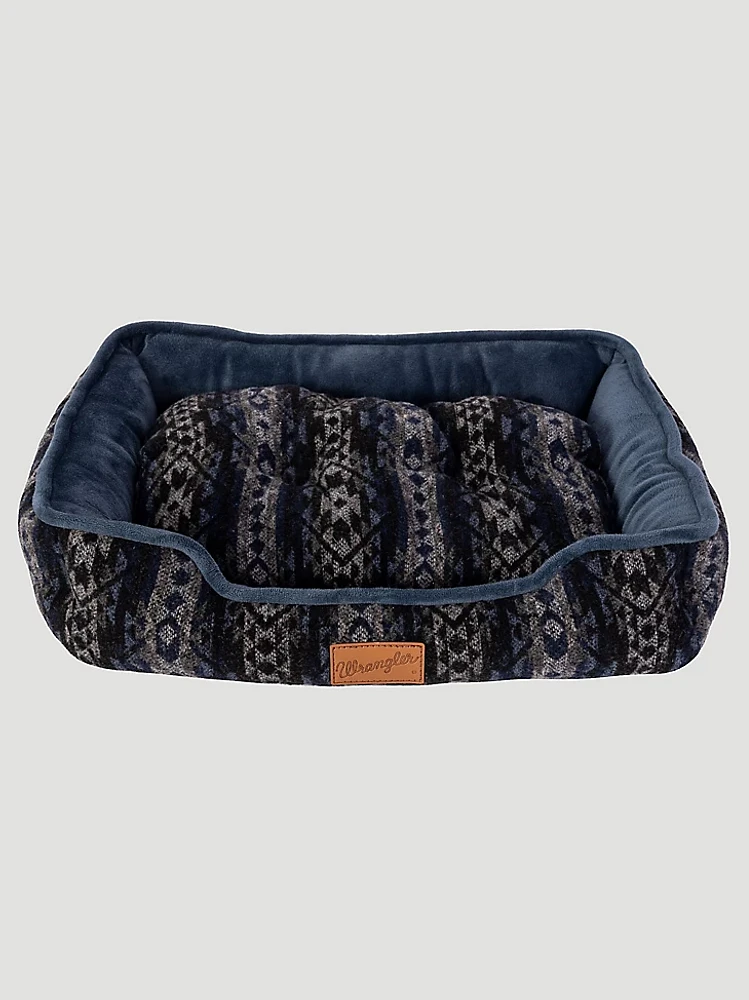 Cuddler Rectangle Pet Bed:Blue Multi:M