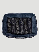 Cuddler Rectangle Pet Bed:Blue Multi:L