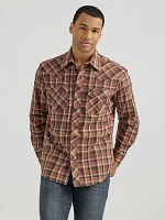 Men's Wrangler Retro® Long Sleeve Sawtooth Snap Pocket Western Shirt Cocoa Brown