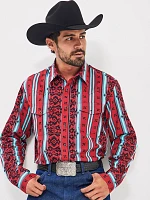 Men's Checotah® Long Sleeve Western Snap Printed Shirt Sonoran Red