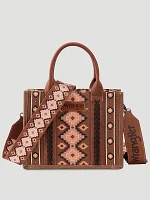 Southwestern Print Cross Body Canvas Mini Tote in Dark