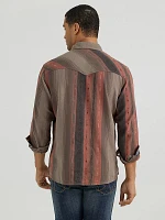 Men's Wrangler® Retro® Premium Long Sleeve Western Snap Printed Shirt Warm Stripe