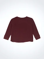 Little Girl's Western Crewneck Sweatshirt Burgundy