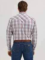 Men's 20X® Competition Advanced Comfort Long Sleeve Two Pocket Western Snap Shirt Gray Plum Plaid