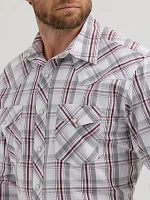 Men's 20X® Competition Advanced Comfort Long Sleeve Two Pocket Western Snap Shirt Gray Plum Plaid