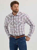 Men's 20X® Competition Advanced Comfort Long Sleeve Two Pocket Western Snap Shirt Gray Plum Plaid