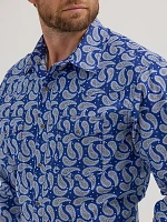 Men's 20X® Competition Advanced Comfort Long Sleeve Two Pocket Western Snap Shirt Bold Blue Paisley