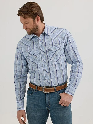 Men's 20X® Competition Advanced Comfort Long Sleeve Two Pocket Western Snap Shirt Sky Plaid