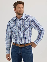 Men's 20X® Competition Advanced Comfort Long Sleeve Two Pocket Western Snap Shirt Lake Blue Plaid