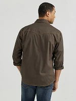 Men's Wrangler Retro Premium Western Snap Solid Shirt Rust