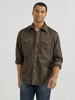 Men's Wrangler Retro Premium Western Snap Solid Shirt Rust