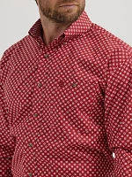 Wrangler® George Strait™ Long Sleeve Button Down One Pocket Shirt Ruby Flower