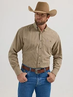 Wrangler® George Strait™ Long Sleeve Button Down One Pocket Shirt Fawn Plaid