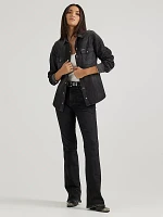 Women's Wrangler Denim Cowboy Snap Shirt Black