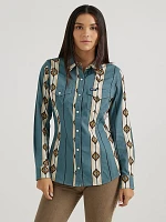 Women's Checotah Classic Western Snap Shirt Teal