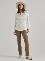 Women's Wrangler Satin Western Shirt White