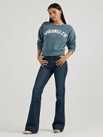 Women's Wrangler Shabby Logo Pullover Sweatshirt Blue