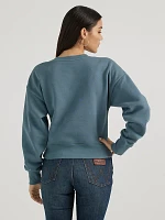 Women's Wrangler Shabby Logo Pullover Sweatshirt Blue