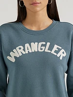 Women's Wrangler Shabby Logo Pullover Sweatshirt Blue