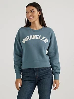 Women's Wrangler Shabby Logo Pullover Sweatshirt Blue