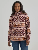 Women's Wrangler Retro Quarter-Zip Sherpa Pullover Pink