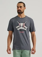 Men's Steer American Flag T-Shirt Asphalt