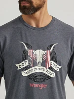 Men's Steer American Flag T-Shirt Asphalt