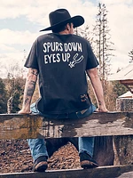 Wrangler x Diamond Cross Spurs Down Eyes Up Tee Jet Black