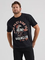 Wrangler x Diamond Cross Spurs Down Eyes Up Tee Jet Black