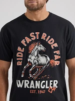 Wrangler x Diamond Cross Spurs Down Eyes Up Tee Jet Black