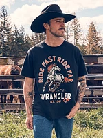 Wrangler x Diamond Cross Spurs Down Eyes Up Tee Jet Black