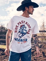 Wrangler x Diamond Cross Spurs Down Eyes Up Tee Bright White