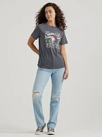 Women's Wrangler Flower Steerhead Regular Graphic Tee Asphalt