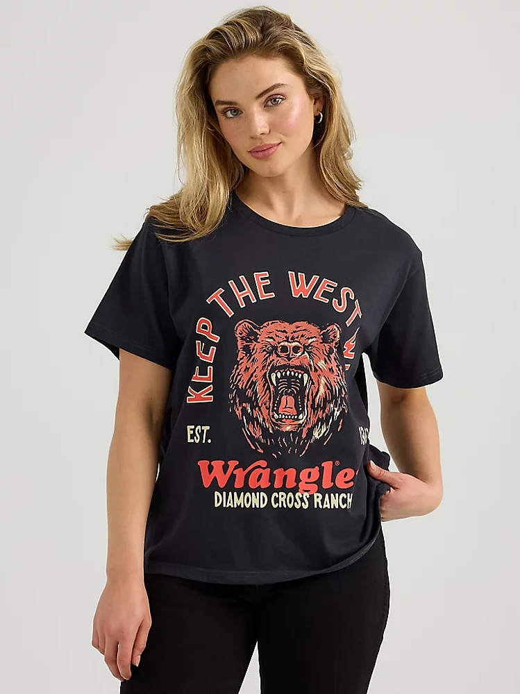 Wrangler x Diamond Cross Keep the West Wild Tee Caviar