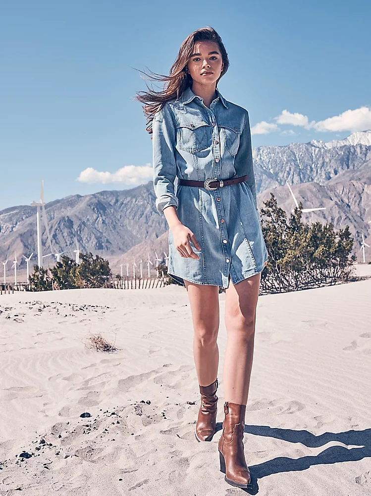 Women's Denim Dress Sky Blue