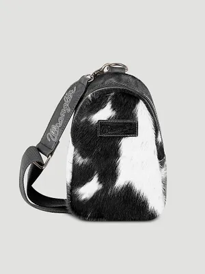 Women's Cowhide Belt Bag in Black