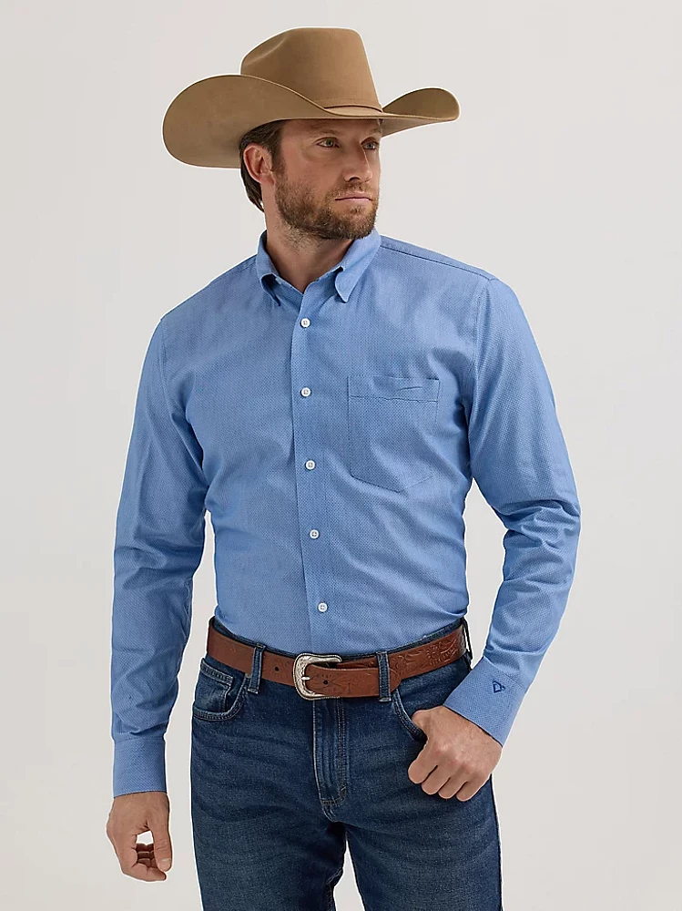 Men's Cody Johnson One Pocket Button Down Shirt Blue Diamonds