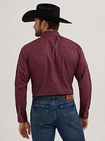 Men's Cody Johnson One Pocket Button Down Shirt Burgundy Flower