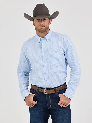 Men's Cody Johnson One Pocket Button Down Shirt Blue Squares