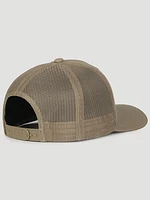 Wrangler Leather Patch Baseball Cap in Tan