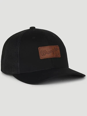 Wrangler Leather Patch Baseball Cap in