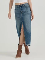 Women's Midi Denim Skirt Raven