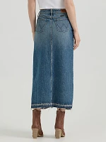 Women's Midi Denim Skirt Raven