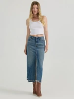 Women's Midi Denim Skirt Raven