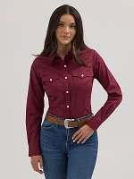 Women's Wrangler Western Button Down Shirt Windsor Wine