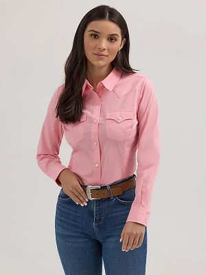 Women's Wrangler Western Button Down Shirt Peony