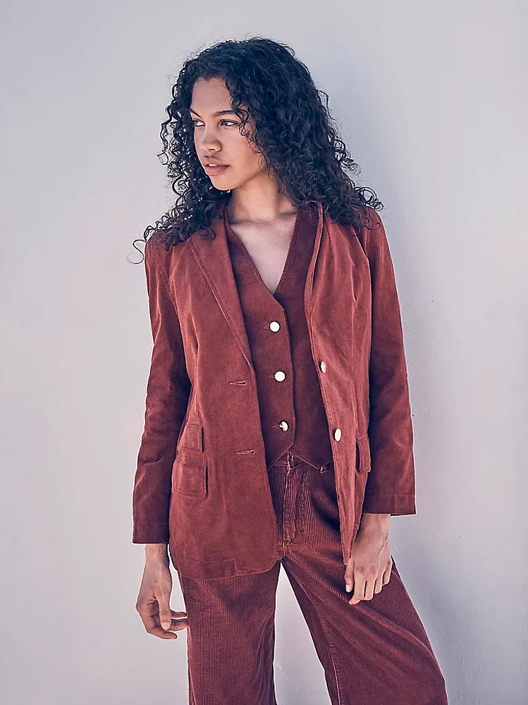 Women's Corduroy Blazer Madder Brown